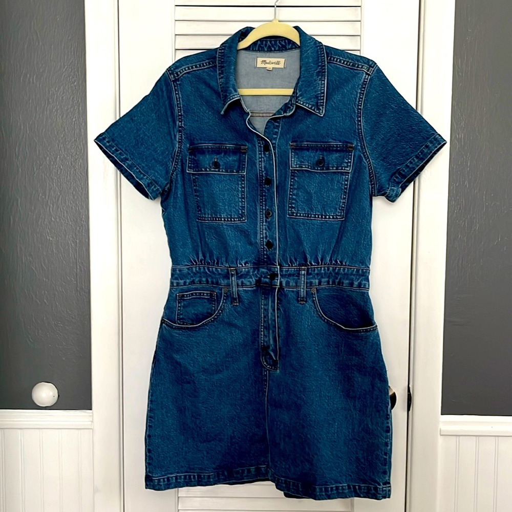 Madewell Stretch Denim Utility Dress
